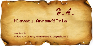 Hlavaty Annamária névjegykártya